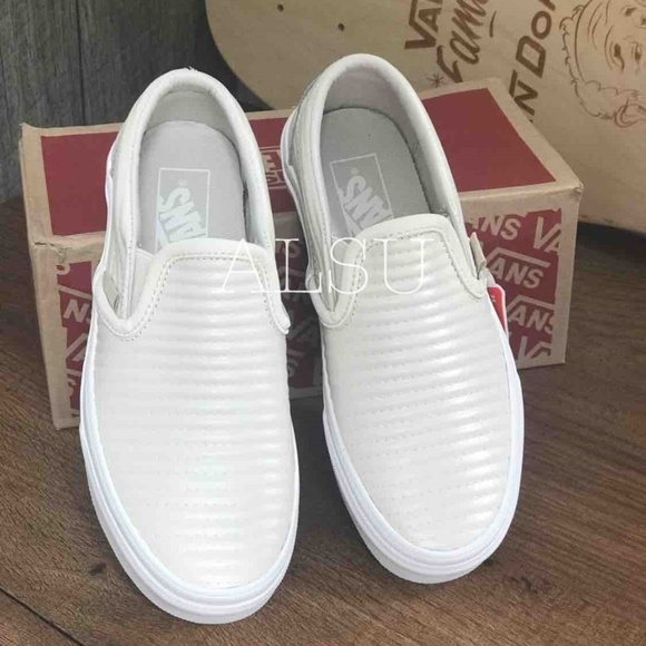 kids white leather vans
